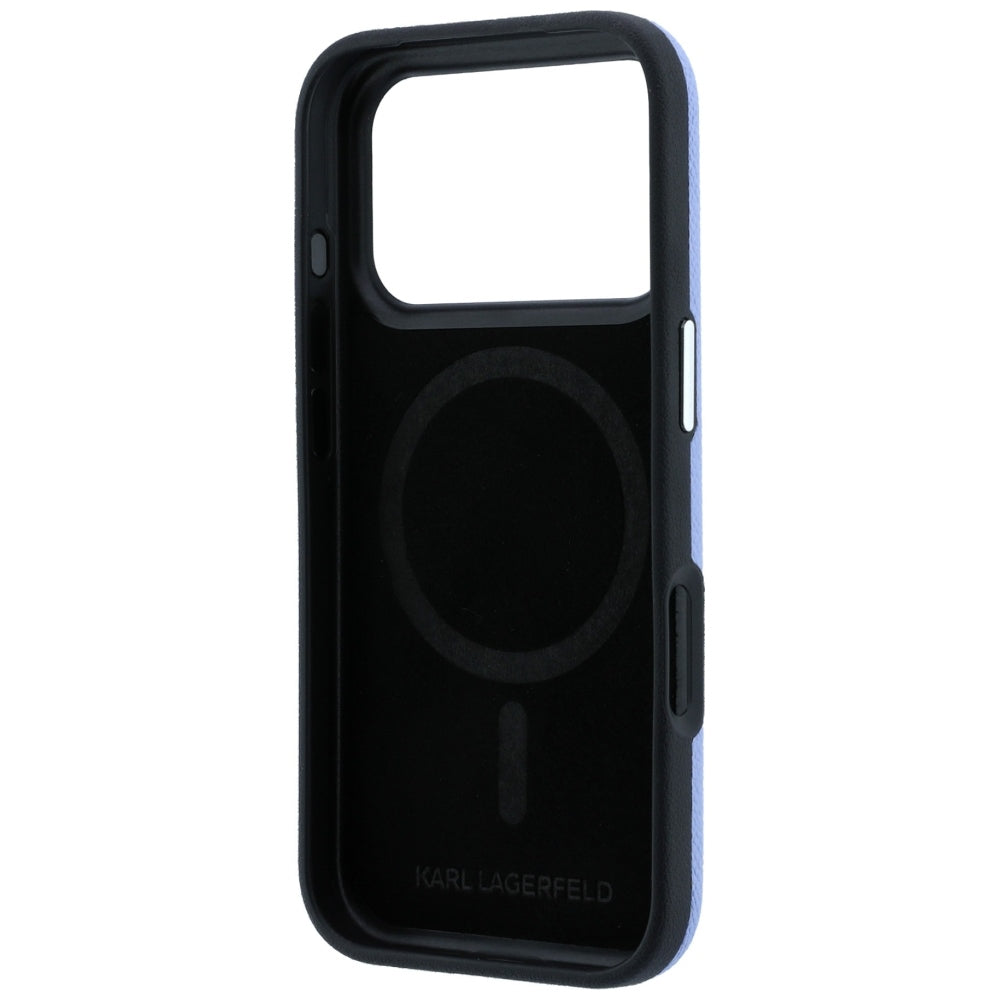 MagSafe Case for Apple iPhone 18 Pro / 17 Pro, Karl Lagerfeld, Grained Embossed Ring, Blue