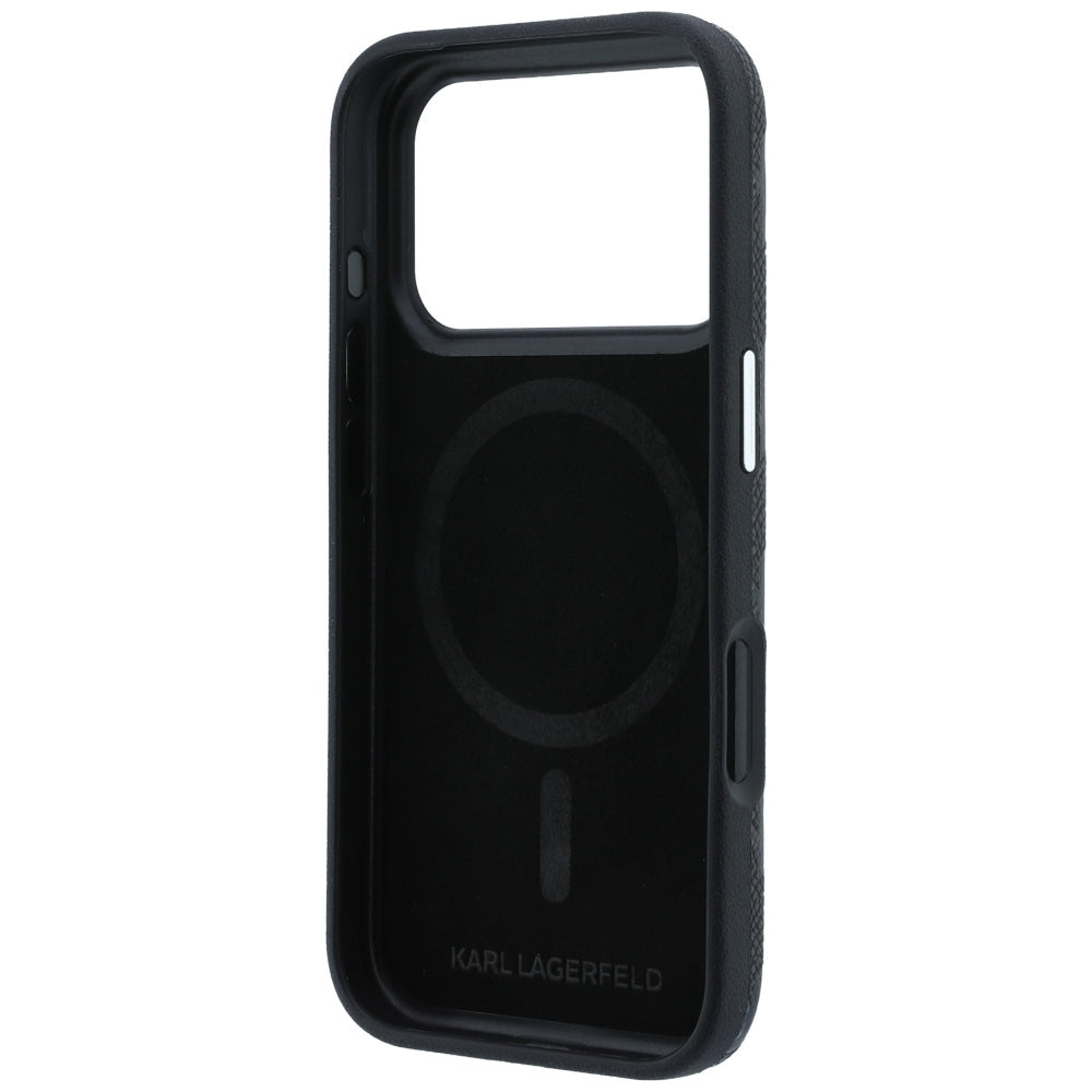 MagSafe Case for Apple iPhone 18 Pro / 17 Pro, Karl Lagerfeld, Grained Mono Resin Logo, Black