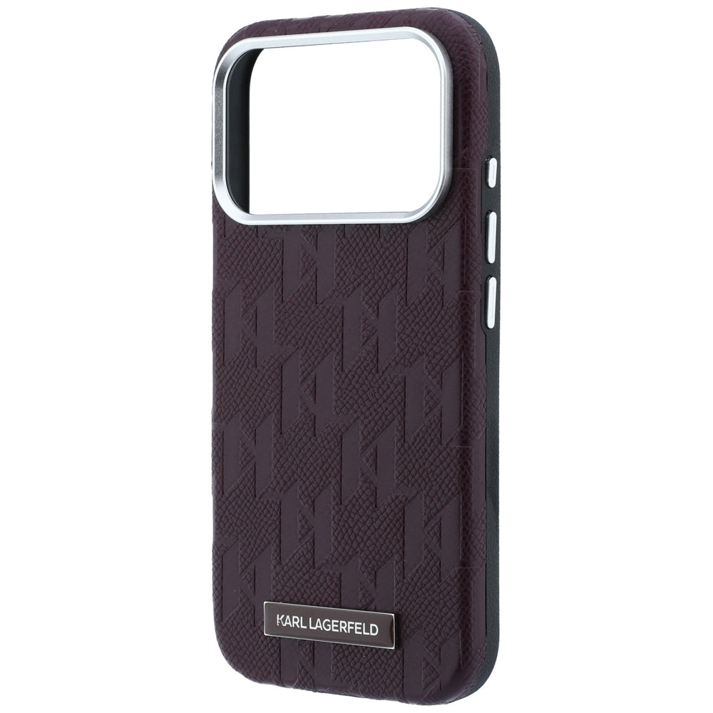 MagSafe Case for Apple iPhone 18 Pro / 17 Pro, Karl Lagerfeld, Grained Mono Resin Logo, Burgundy
