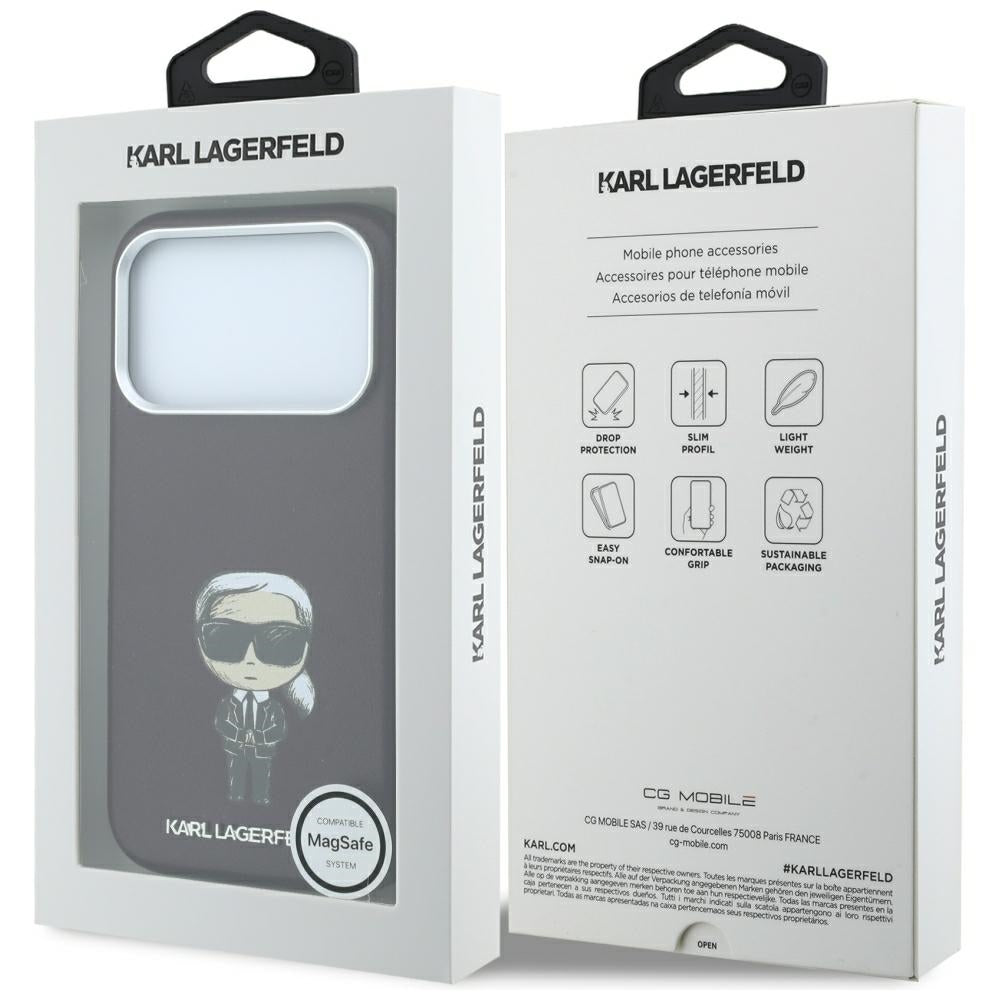 MagSafe Case for Apple iPhone 18 Pro / 17 Pro, Karl Lagerfeld, Ikonik Sketch, Burgundy