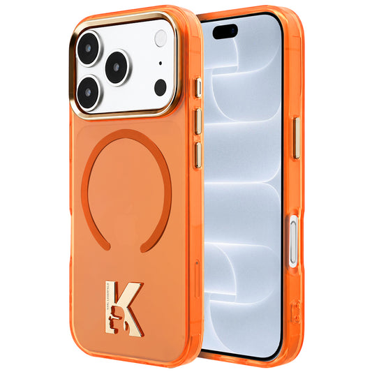 MagSafe Case for Apple iPhone 18 Pro / 17 Pro, Karl Lagerfeld, IML Karl Head Logo, Orange