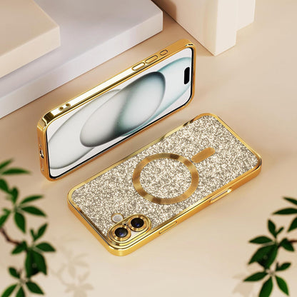 MagSafe Case for Apple iPhone 18 Pro / 17 Pro, Techsuit, Luxury Glitter, Red
