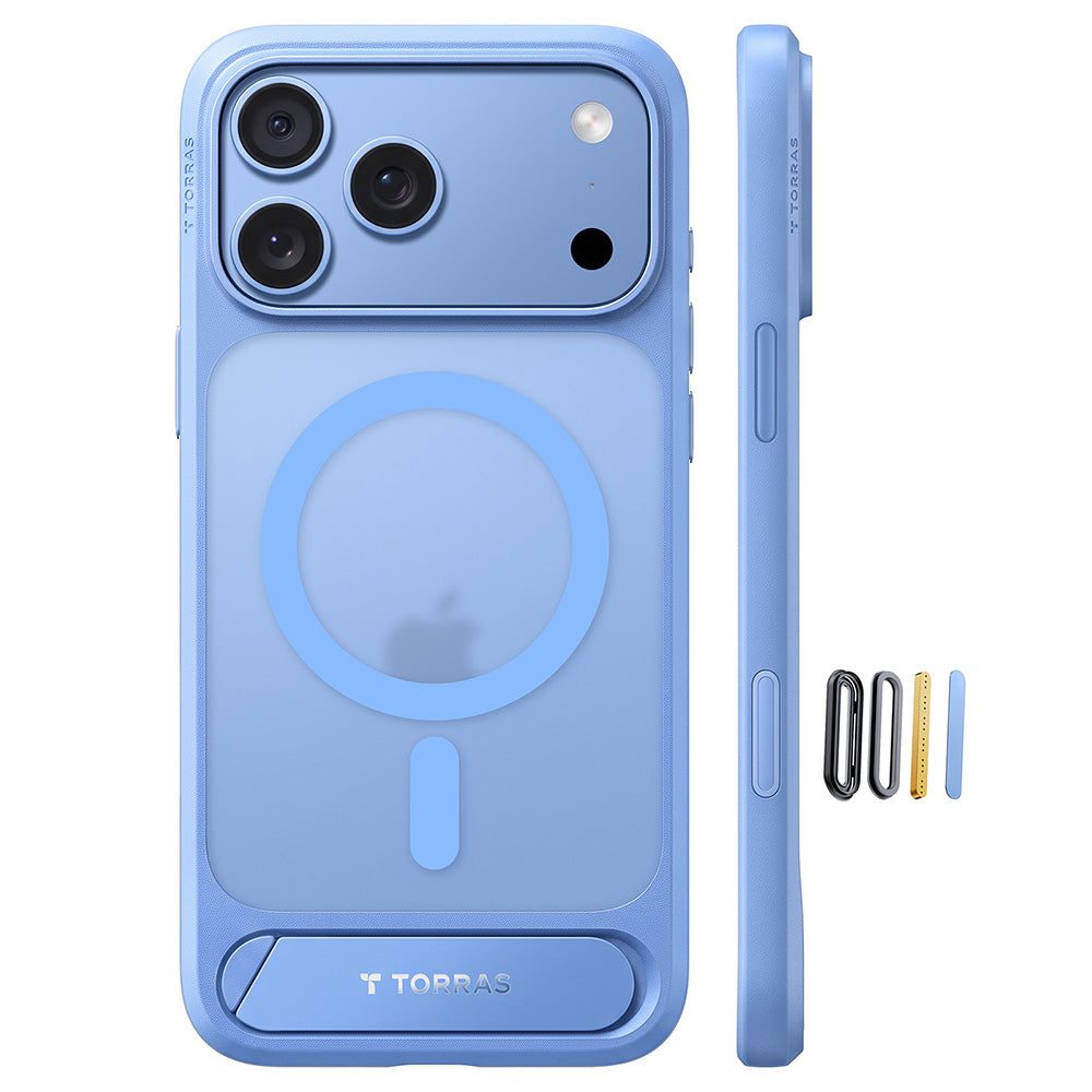 MagSafe Case for Apple iPhone 18 Pro / 17 Pro, Torras, Ostand L1 Guardian, Blue