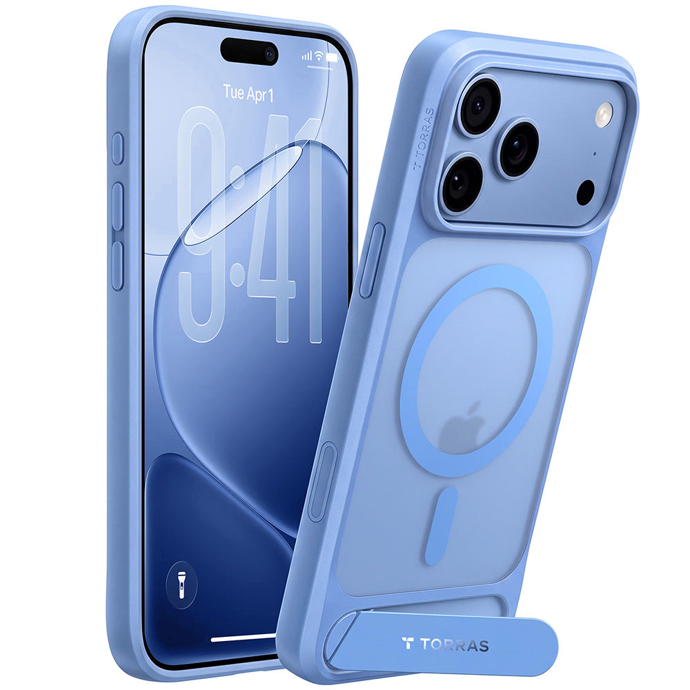 MagSafe Case for Apple iPhone 18 Pro / 17 Pro, Torras, Ostand L1 Guardian, Blue