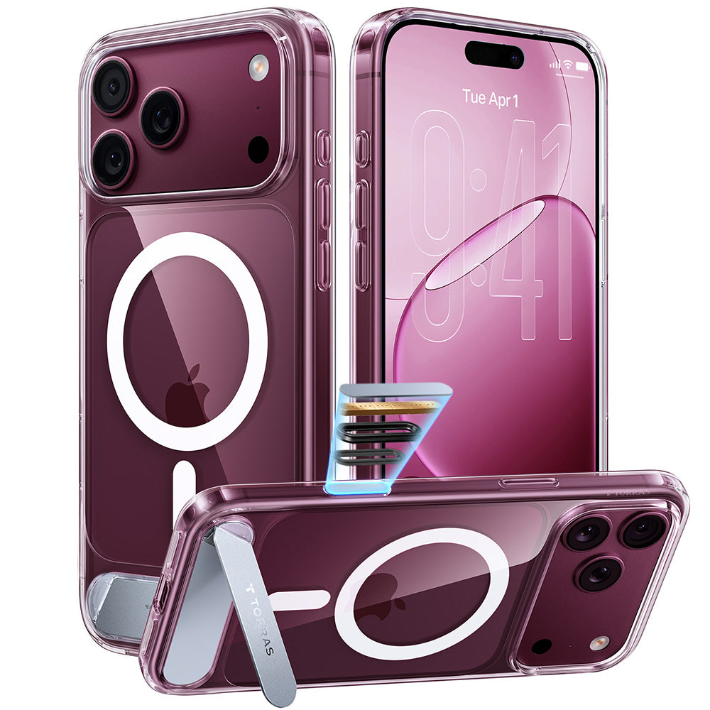 MagSafe Case for Apple iPhone 18 Pro / 17 Pro, Torras, Ostand L1 Guardian, Transparent