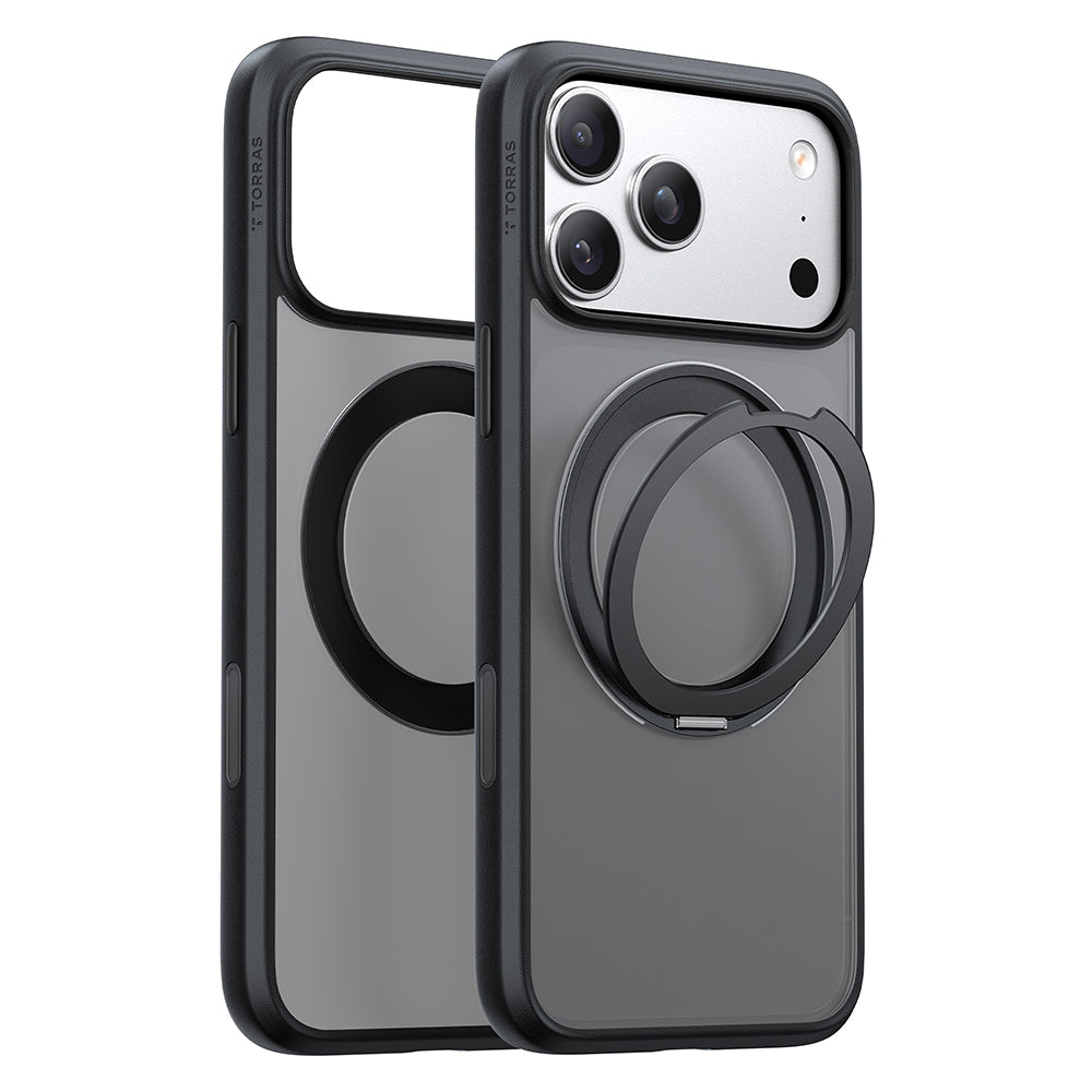 MagSafe Case for Apple iPhone 18 Pro / 17 Pro, Torras, Ostand O1 Guardian, Black