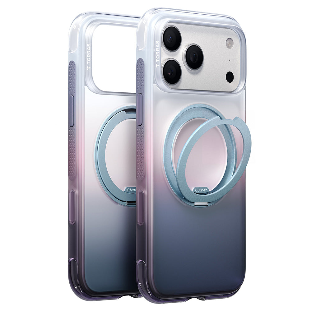 MagSafe Case for Apple iPhone 18 Pro / 17 Pro, Torras, Ostand O3 Air Gradient, Violet Orange