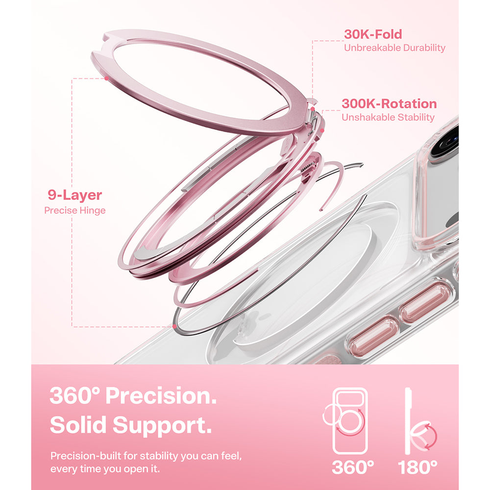 MagSafe Case for Apple iPhone 18 Pro / 17 Pro, Torras, Ostand O3 Light, Pink