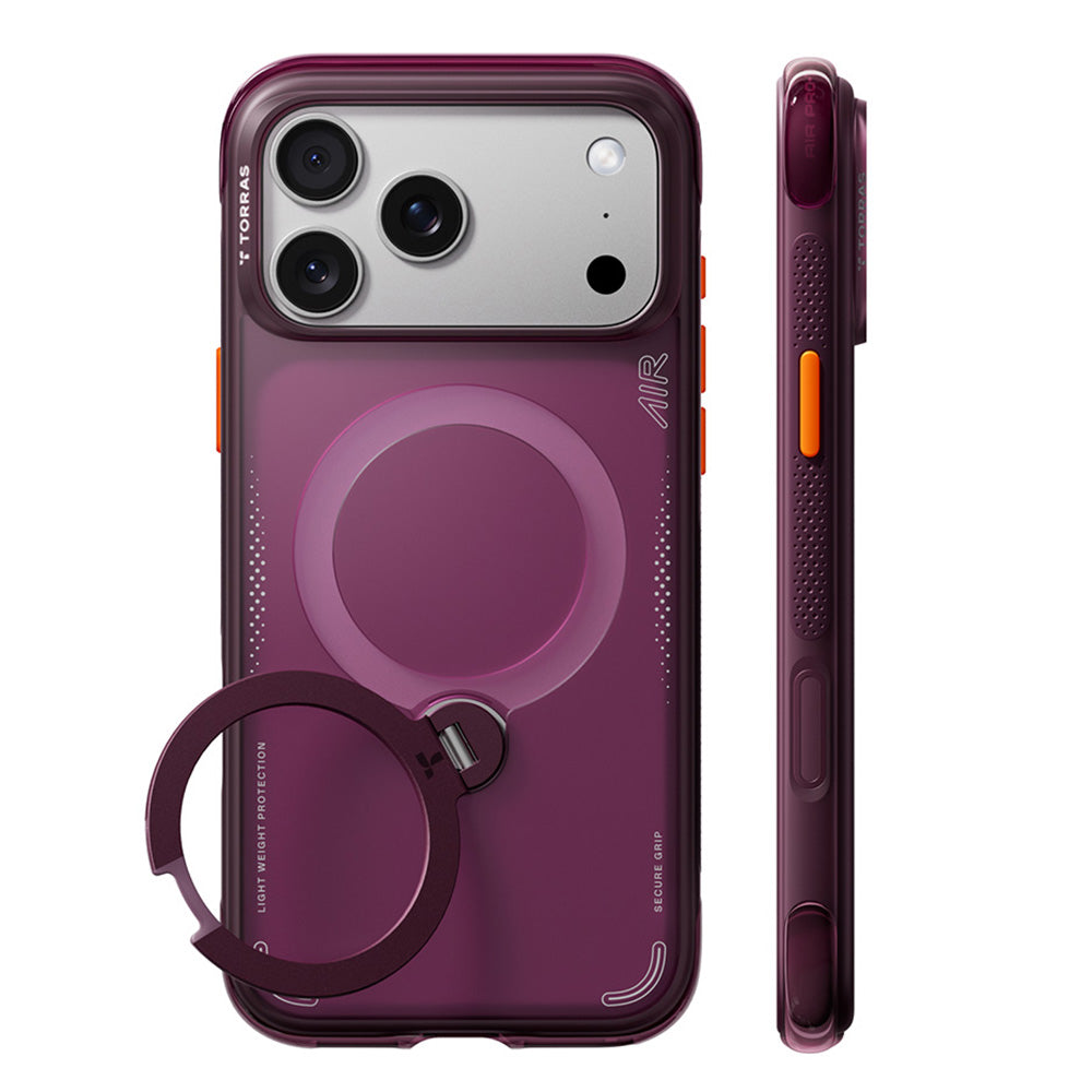 MagSafe Case for Apple iPhone 18 Pro / 17 Pro, Torras, Ostand Q3 Air, Purple