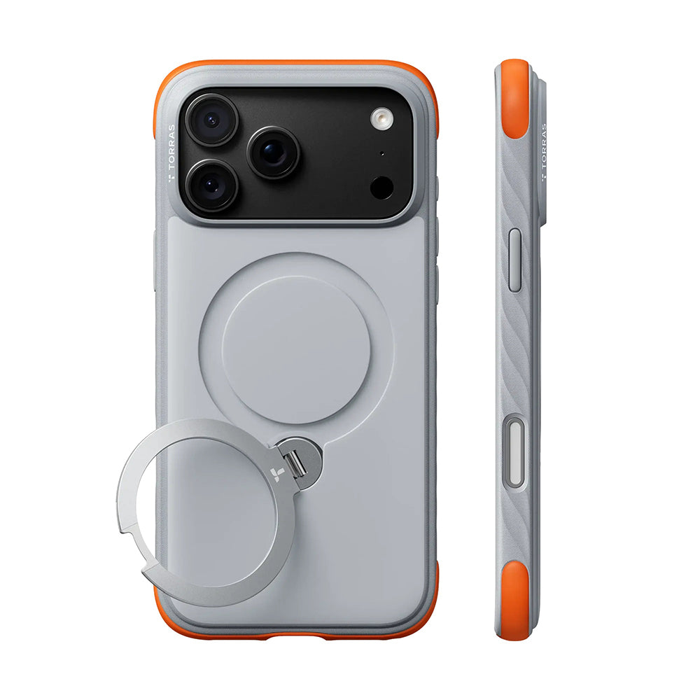 MagSafe Case for Apple iPhone 18 Pro / 17 Pro, Torras, Ostand Q3 Rugged, White