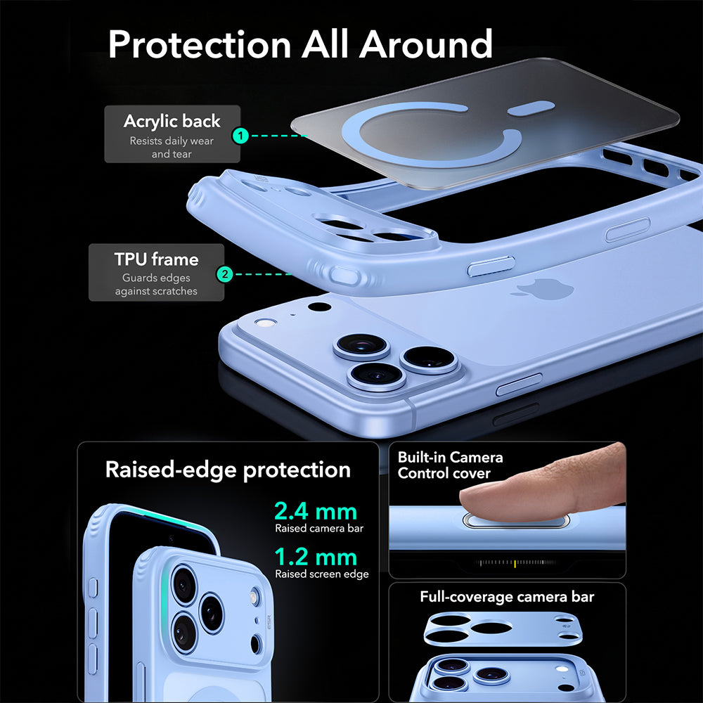 MagSafe Case for Apple iPhone 18 Pro Max / 17 Pro Max, ESR, Classic Hybrid, Satin Blue