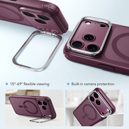 MagSafe Case for Apple iPhone 18 Pro Max / 17 Pro Max, ESR, Classic Hybrid Kickstand, Dark Satin Burgundy