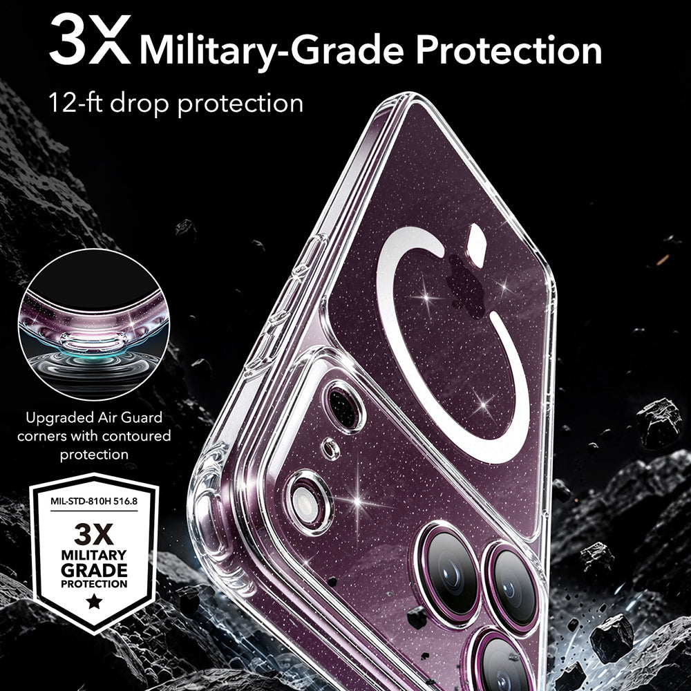 MagSafe Case for Apple iPhone 18 Pro Max / 17 Pro Max, ESR, Classic Hybrid Shimmer, Transparent