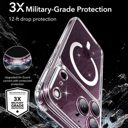 MagSafe Case for Apple iPhone 18 Pro Max / 17 Pro Max, ESR, Classic Hybrid Shimmer, Transparent