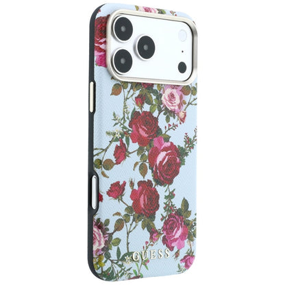 MagSafe Case for Apple iPhone 18 Pro Max / 17 Pro Max, Guess, Blossom Roses Print, Blue