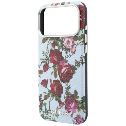 MagSafe Case for Apple iPhone 18 Pro Max / 17 Pro Max, Guess, Blossom Roses Print, Blue