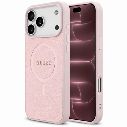 MagSafe Case for Apple iPhone 18 Pro Max / 17 Pro Max, Guess, Saffiano, Pink