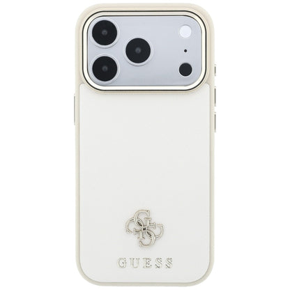 MagSafe Case for Apple iPhone 18 Pro Max / 17 Pro Max, Guess, Saffiano Small 4G Classic, Beige
