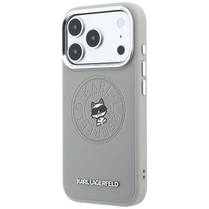 MagSafe Case for Apple iPhone 18 Pro Max / 17 Pro Max, Karl Lagerfeld, Point and Choupette Sketch, Gray