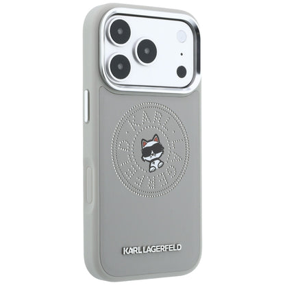 MagSafe Case for Apple iPhone 18 Pro Max / 17 Pro Max, Karl Lagerfeld, Point and Choupette Sketch, Gray