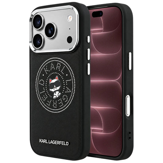 MagSafe Case for Apple iPhone 18 Pro Max / 17 Pro Max, Karl Lagerfeld, Point and Choupette Sketch, Black