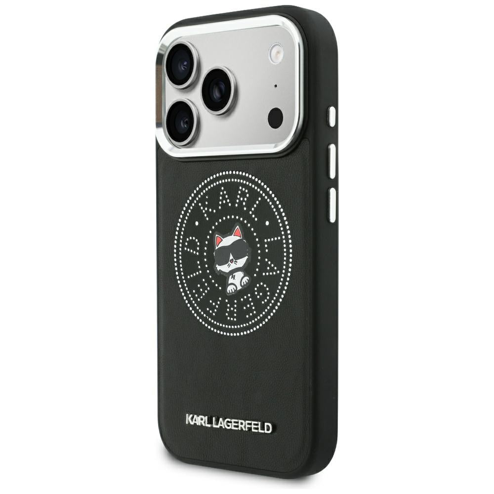 MagSafe Case for Apple iPhone 18 Pro Max / 17 Pro Max, Karl Lagerfeld, Point and Choupette Sketch, Black