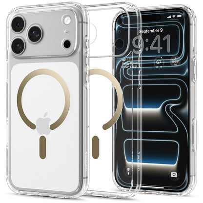 MagSafe Case for Apple iPhone 18 Pro Max / 17 Pro Max, Spigen, Ultra Hybrid, Transparent Gold ACS12120