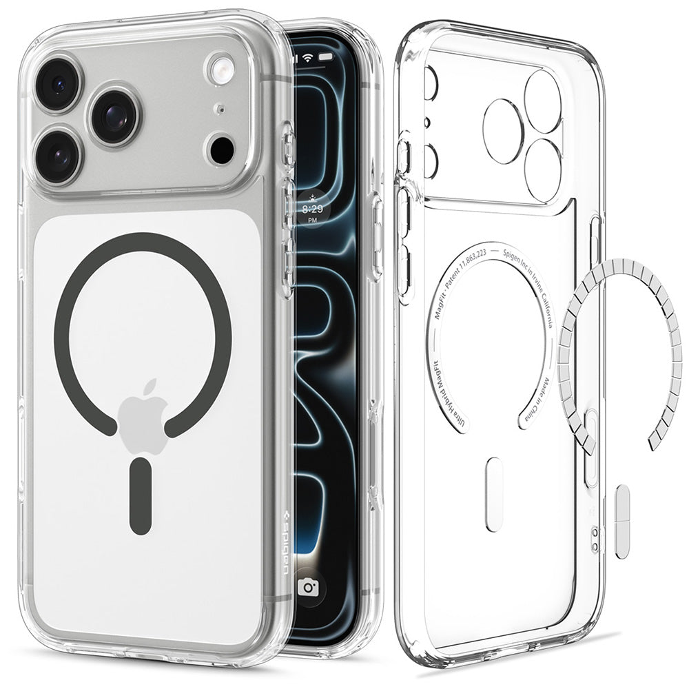 MagSafe Case for Apple iPhone 18 Pro Max / 17 Pro Max, Spigen, Ultra Hybrid, Transparent Gray ACS12119