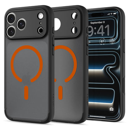 MagSafe Case for Apple iPhone 18 Pro Max / 17 Pro Max, Spigen, Ultra Hybrid, Matte Black Orange ACS12125
