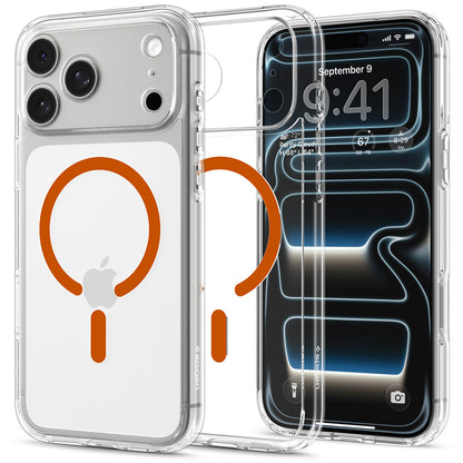 MagSafe Case for Apple iPhone 18 Pro Max / 17 Pro Max, Spigen, Ultra Hybrid, Transparent Orange ACS12122
