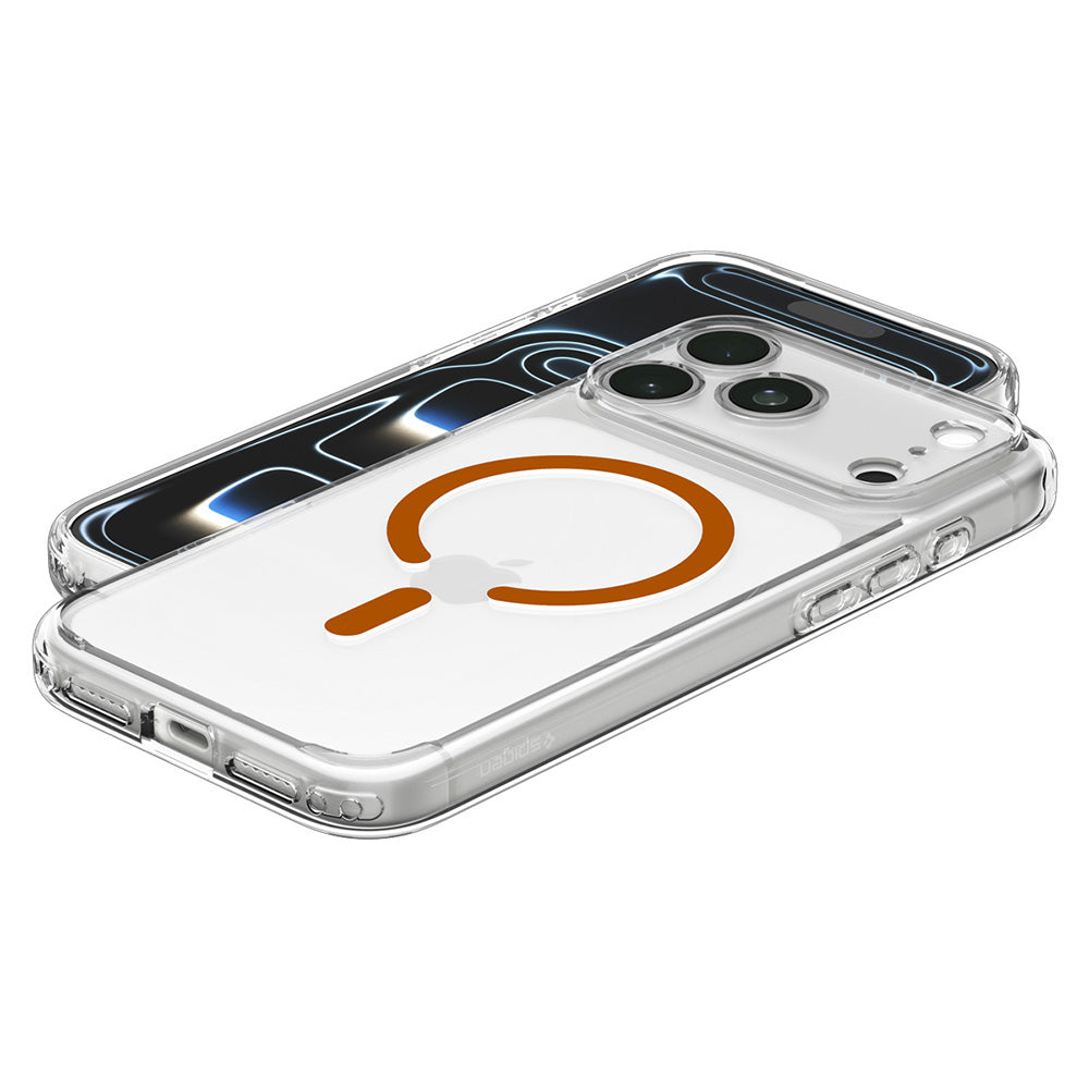 MagSafe Case for Apple iPhone 18 Pro Max / 17 Pro Max, Spigen, Ultra Hybrid, Transparent Orange ACS12122