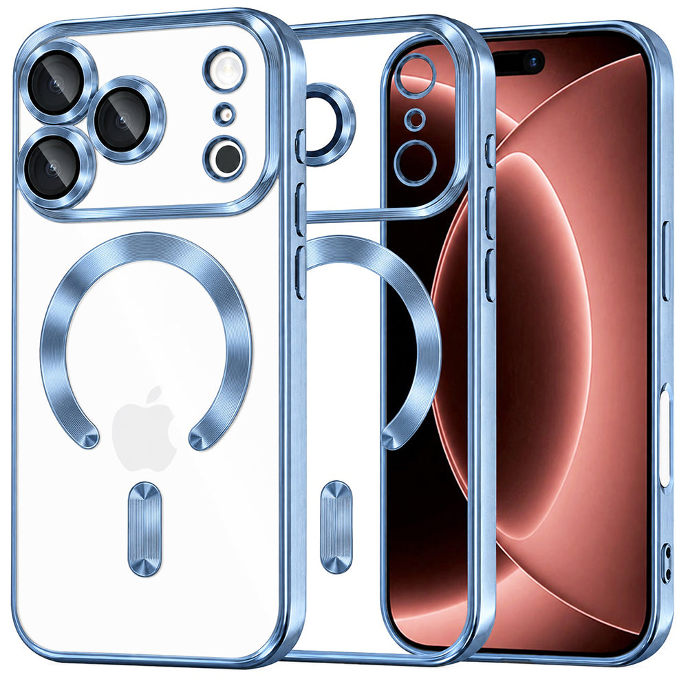 MagSafe Case for Apple iPhone 18 Pro Max / 17 Pro Max, Techsuit, Luxury Crystal, Blue