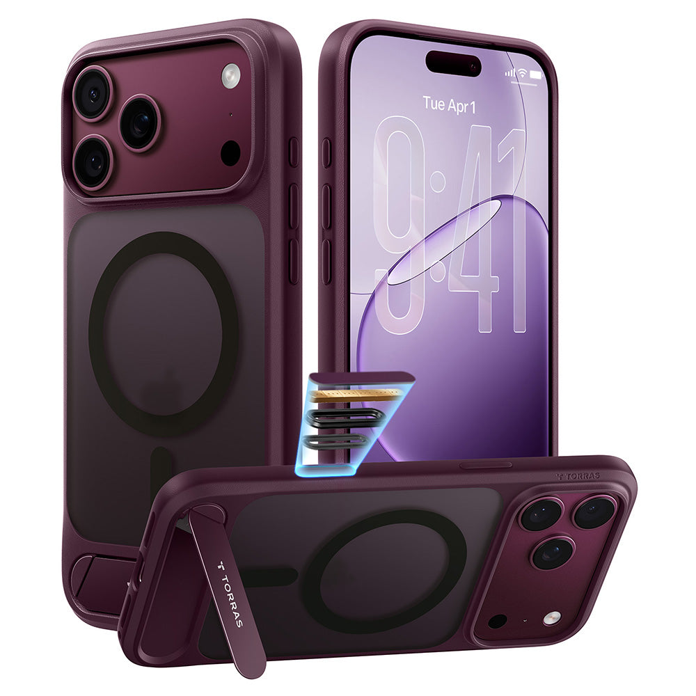MagSafe Case for Apple iPhone 18 Pro Max / 17 Pro Max, Torras, Ostand L1 Guardian, Purple