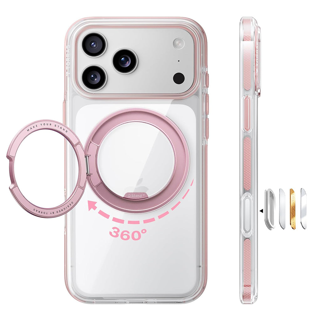 MagSafe Case for Apple iPhone 18 Pro Max / 17 Pro Max, Torras, Ostand O3 Light, Pink
