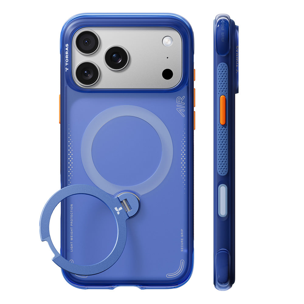 MagSafe Case for Apple iPhone 18 Pro Max / 17 Pro Max, Torras, Ostand Q3 Air, Blue