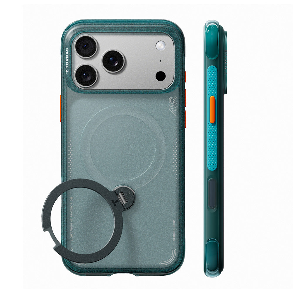 MagSafe Case for Apple iPhone 18 Pro Max / 17 Pro Max, Torras, Ostand Q3 Air, Green
