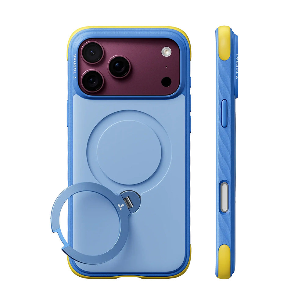 MagSafe Case for Apple iPhone 18 Pro Max / 17 Pro Max, Torras, Ostand Q3 Rugged, Blue