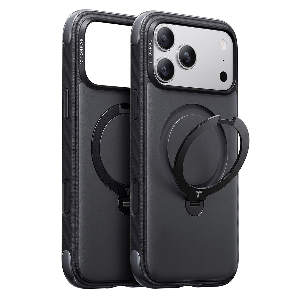 MagSafe Case for Apple iPhone 18 Pro Max / 17 Pro Max, Torras, Ostand Q3 Rugged, Black