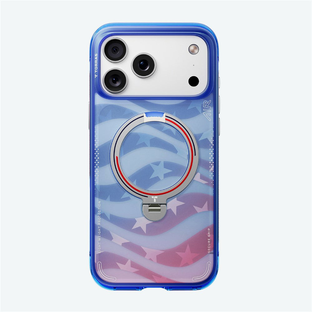MagSafe Case for Apple iPhone 18 Pro Max / 17 Pro Max, Torras, Ostand Spin Air Football, Blue