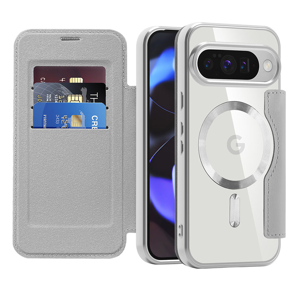 MagSafe Case for Google Pixel 10 Pro / 10, Techsuit, SmartMag Book, Gray