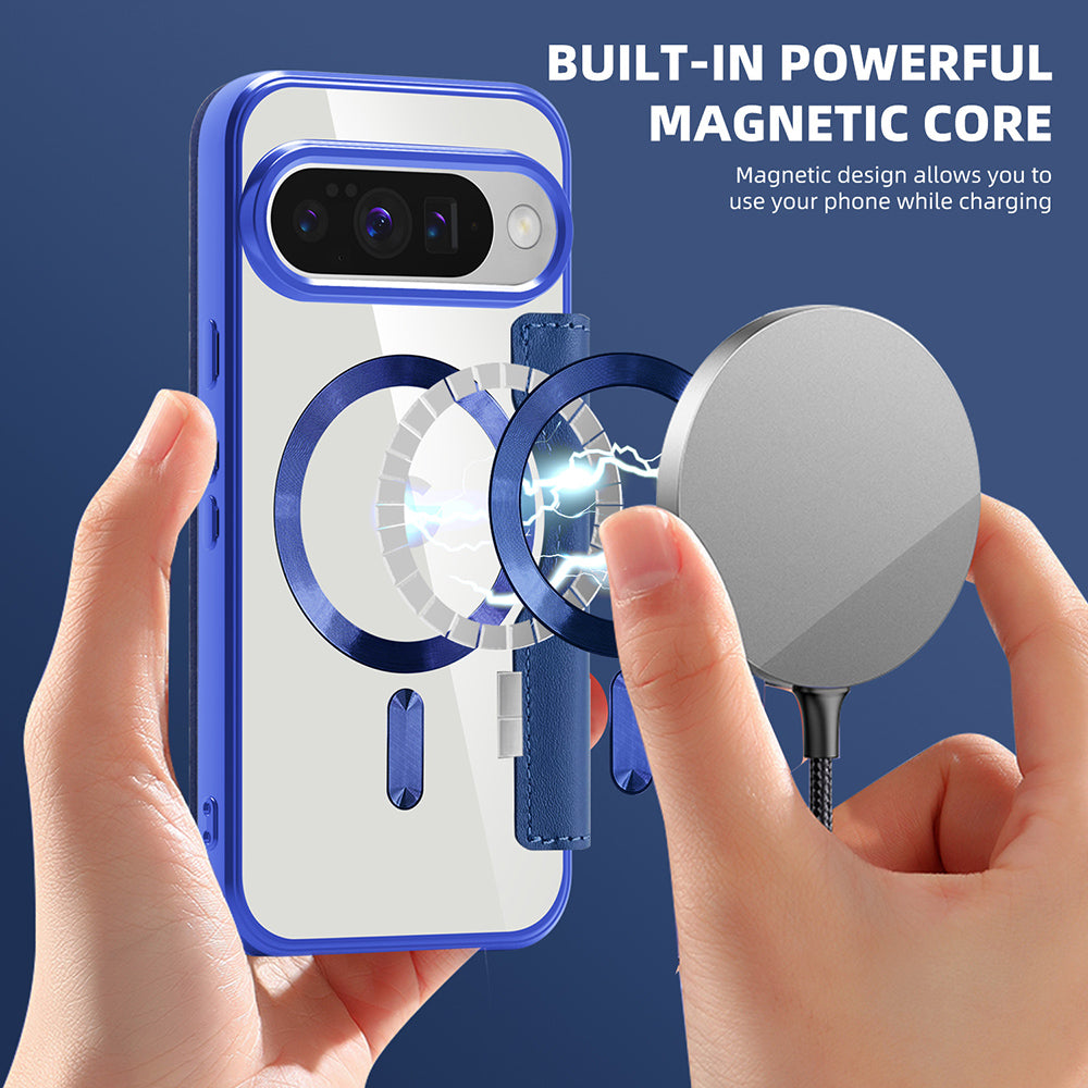 MagSafe Case for Google Pixel 10 Pro XL, Techsuit, SmartMag Book, Blue