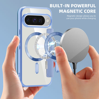 MagSafe Case for Google Pixel 10 Pro XL, Techsuit, SmartMag Book, Blue