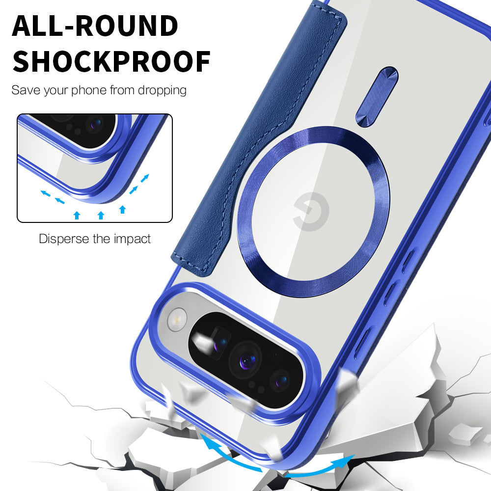 MagSafe Case for Google Pixel 10 Pro XL, Techsuit, SmartMag Book, Blue