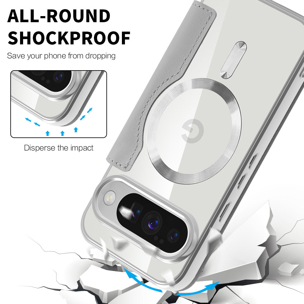 MagSafe Case for Google Pixel 10 Pro XL, Techsuit, SmartMag Book, Gray