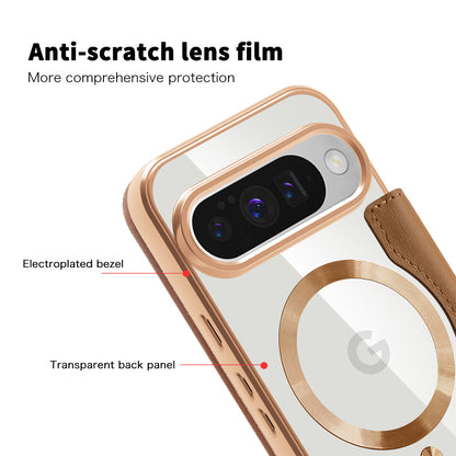 MagSafe Case for Google Pixel 10 Pro XL, Techsuit, SmartMag Book, Brown