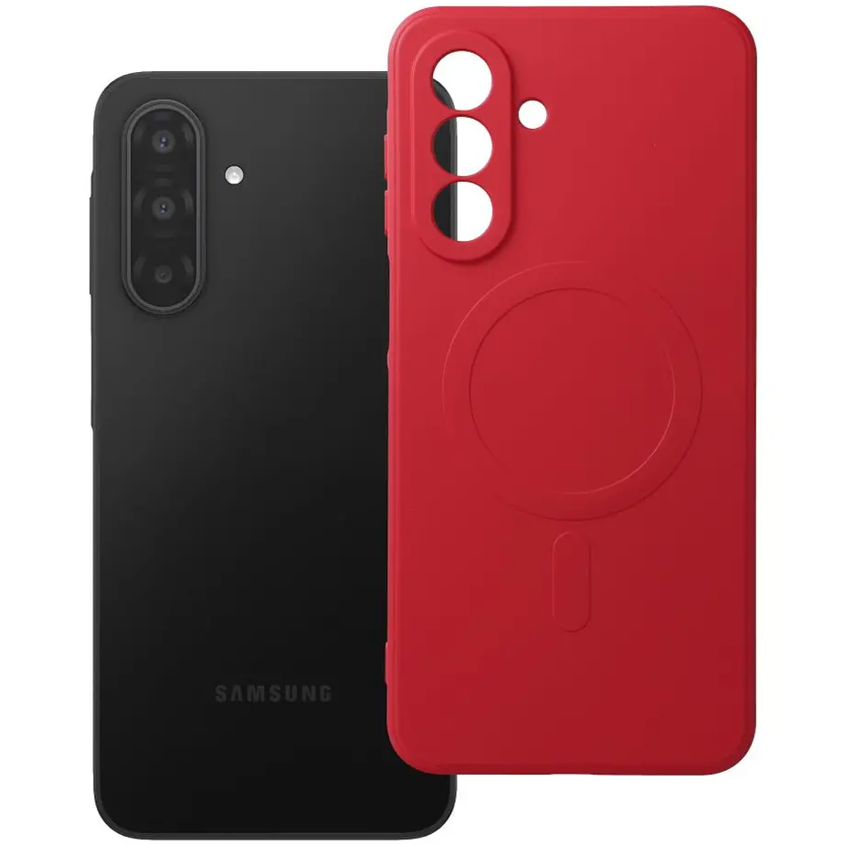 MagSafe Case for Samsung Galaxy A18 4G A185 / A17 4G A175 / A17 5G A176, OEM, Silicone Mag, Red