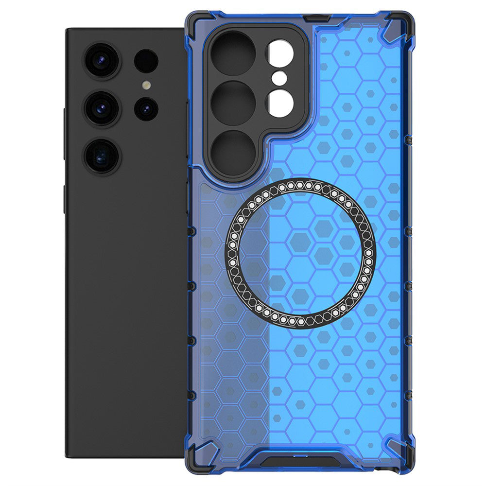 MagSafe Case for Samsung Galaxy S24 Ultra S928, Techsuit, HoneyComb Shield, Blue