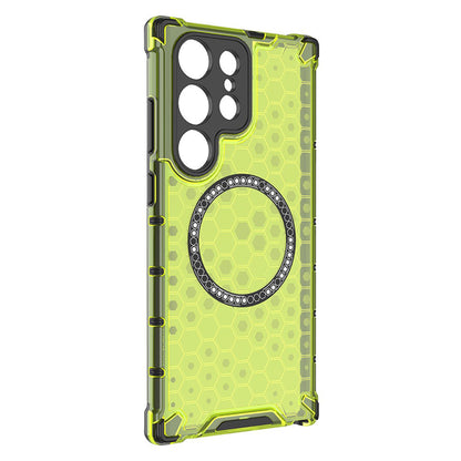 MagSafe Case for Samsung Galaxy S25 Ultra S938, Techsuit, HoneyComb Shield, Green