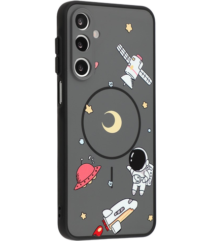 MagSafe Case for Samsung Galaxy A16 5G A166 / A16 4G A165, OEM, Cartoon Astronaut, Black