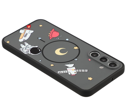 MagSafe Case for Samsung Galaxy A16 5G A166 / A16 4G A165, OEM, Cartoon Astronaut, Black